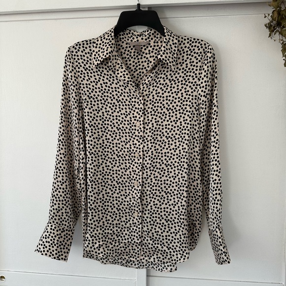 H&M Tops - Black & Cream Polka Dot Blouse